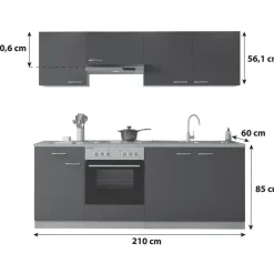 Respekta Küchenzeile Gerda 210 cm