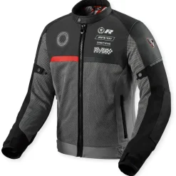 RevIt! Swiftblade Textiljacke Schwarz/Grau/Rot XL
