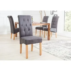 Riess-Ambiente Stuhl CASA gepolstert vintage grau