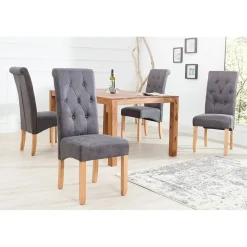 Riess-Ambiente Stuhl CASA gepolstert vintage grau