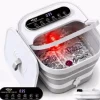 RIKE Faltbares Fußbad mit PTC-Schnellheizung & Massage, Klappbares Fußmassagegerät mit Präziser LCD-Temperaturregelung & Rotlicht, Wellness Geschenk für Senioren & Home Office
