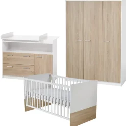 roba Kinderzimmer Gabriella breit 3-tlg. weiß/eiche sonoma sägerau hell