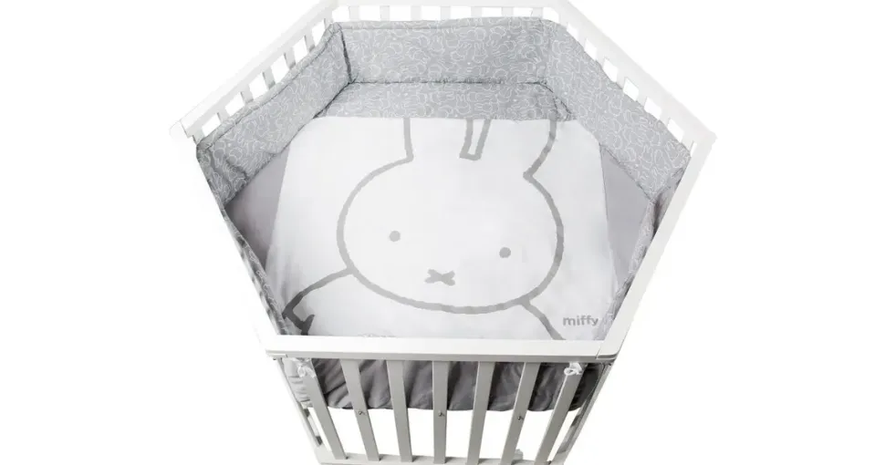 roba Laufgitter 6-eckig 106 x 121 cm weiß Bodenfarbe miffy
