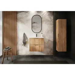 Rodan Waschbeckenunterschrank 2 Schubladen 60 x 57 x 46 cm Braun
