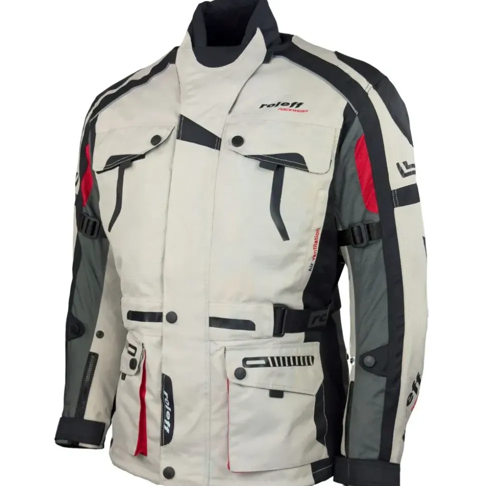 ROLEFF RACEWEAR CHICAGO Motorradjacke Schwarz/Rot 6XL