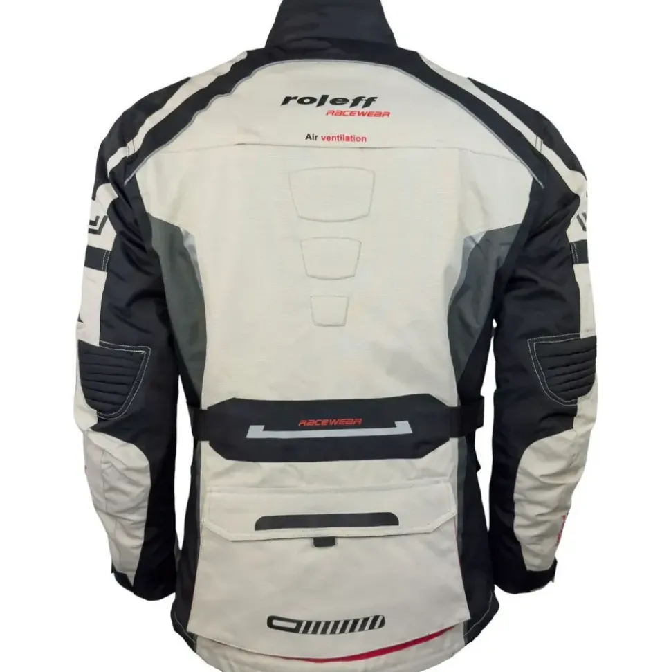 ROLEFF RACEWEAR CHICAGO Motorradjacke Schwarz/Rot 6XL