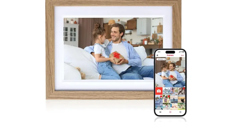 Rollei Smart Frame WiFi 1010 Digitaler Bilderrahmen, 25,53 cm, 1280 × 800 Pixel, Holzoptik Eiche, Weiß