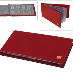 SAFE Schwäbische Albumfab Münzen Taschenalbum Einband rot: Münzentaschenalbum Einband rot mit 10 Einsteckblättern für 80 St. Münzen mit Durchmesser max. 38 mm