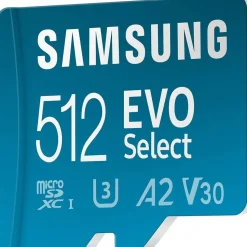 Samsung EVO Select (2024) microSD-Karte + SD-Adapter, 512 GB, MB-ME512SA/EU