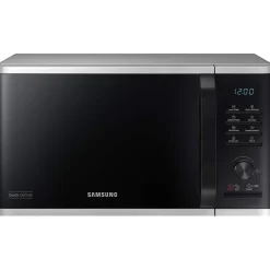 Samsung MS2AK3515AS/EG Mikrowelle, 800 W, 23 l Garraum, 48,9 cm Breite, Kratzfester Keramik-Emaille-Inneraum, QuickDefrost Auftauprogramme, Silber