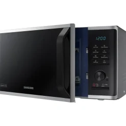 Samsung MS2AK3515AS/EG Mikrowelle, 800 W, 23 l Garraum, 48,9 cm Breite, Kratzfester Keramik-Emaille-Inneraum, QuickDefrost Auftauprogramme, Silber