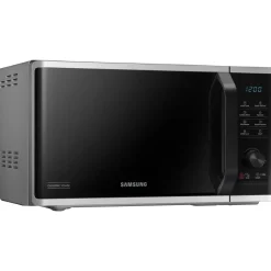 Samsung MS2AK3515AS/EG Mikrowelle, 800 W, 23 l Garraum, 48,9 cm Breite, Kratzfester Keramik-Emaille-Inneraum, QuickDefrost Auftauprogramme, Silber