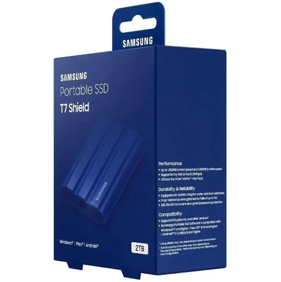 Samsung Portable SSD T7 Shield 2 TB USB 3.2 blau