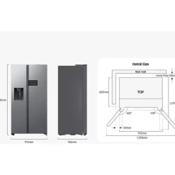 Samsung RS90F65EDTEF Side-by-Side (621 l, 1784 mm hoch, Edelstahl)