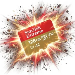 SanDisk Extreme microSDXC UHS-I U3 A2 V30 + SD-Adapter 128 GB