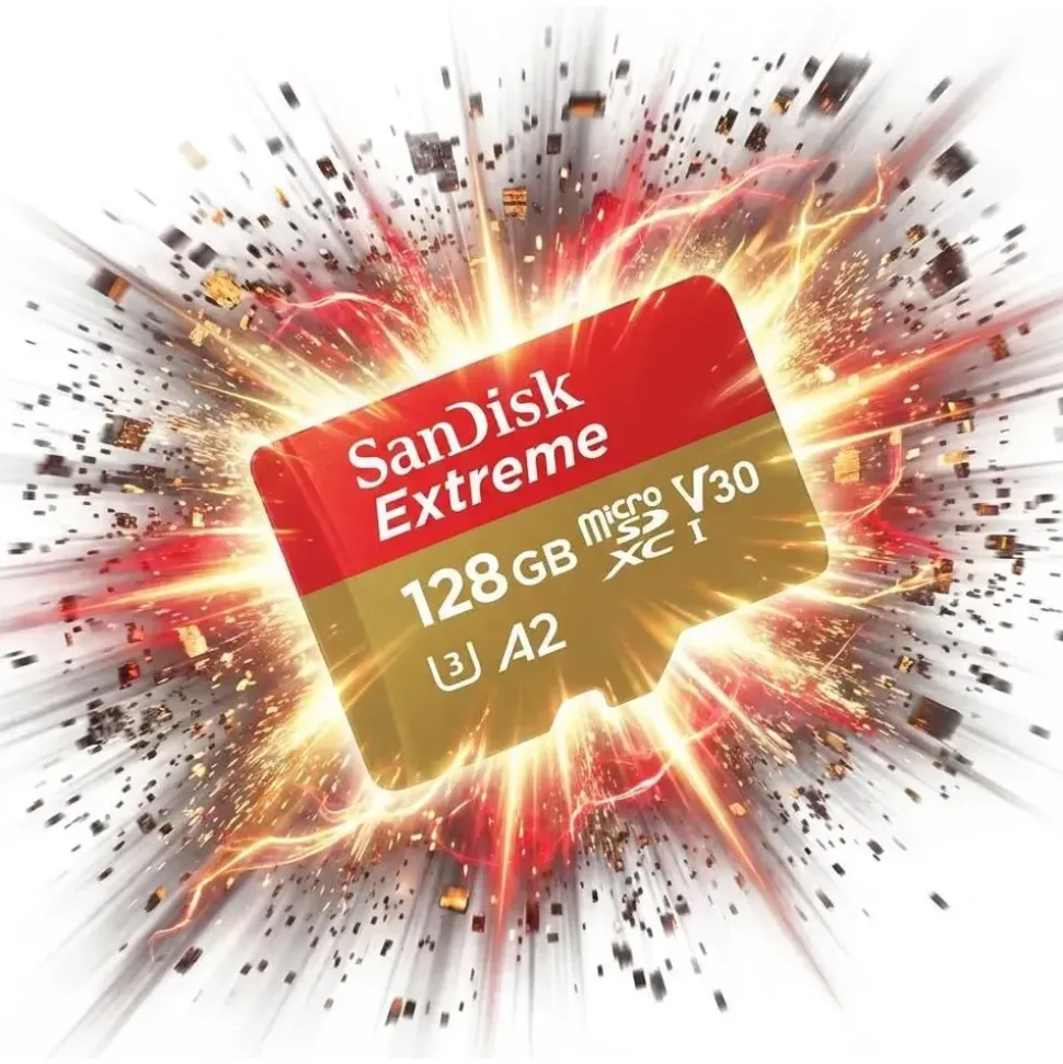 SanDisk Extreme microSDXC UHS-I U3 A2 V30 + SD-Adapter 128 GB