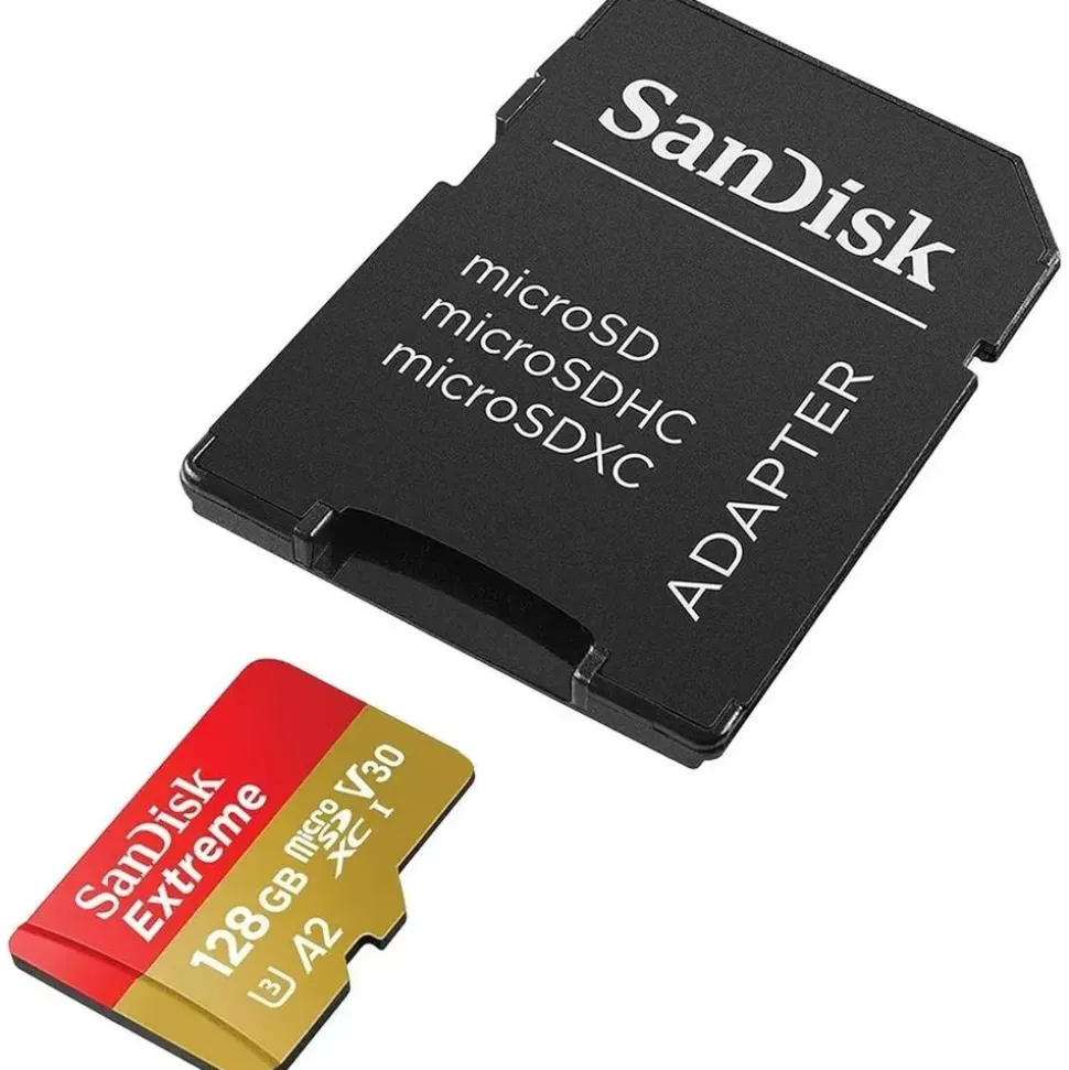 SanDisk Extreme microSDXC UHS-I U3 A2 V30 + SD-Adapter 128 GB
