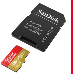 SanDisk Extreme microSDXC UHS-I U3 A2 V30 + SD-Adapter 128 GB