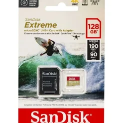 SanDisk Extreme microSDXC UHS-I A2 C3 U3 V30 + SD-Adapter 128 GB