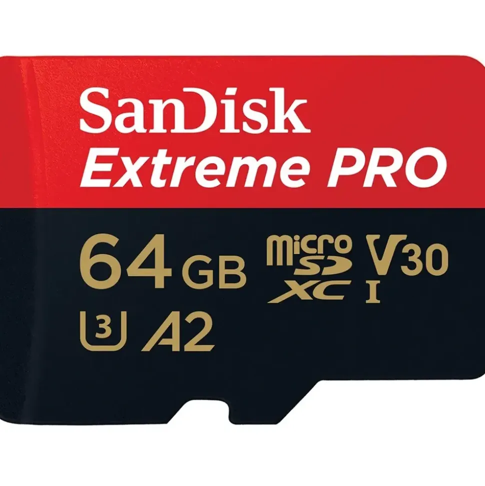 SanDisk Extreme Pro microSDXC UHS-I U3 V30 A2 64 GB + SD-Adapter