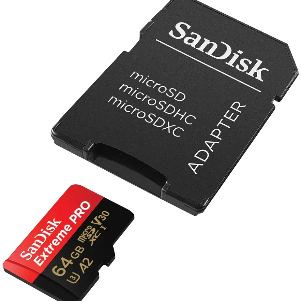 SanDisk Extreme Pro microSDXC UHS-I U3 V30 A2 64 GB + SD-Adapter