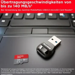 SanDisk Ultra microSD UHS-I U1 A1 140 MB/s + SD Adapter 128 GB
