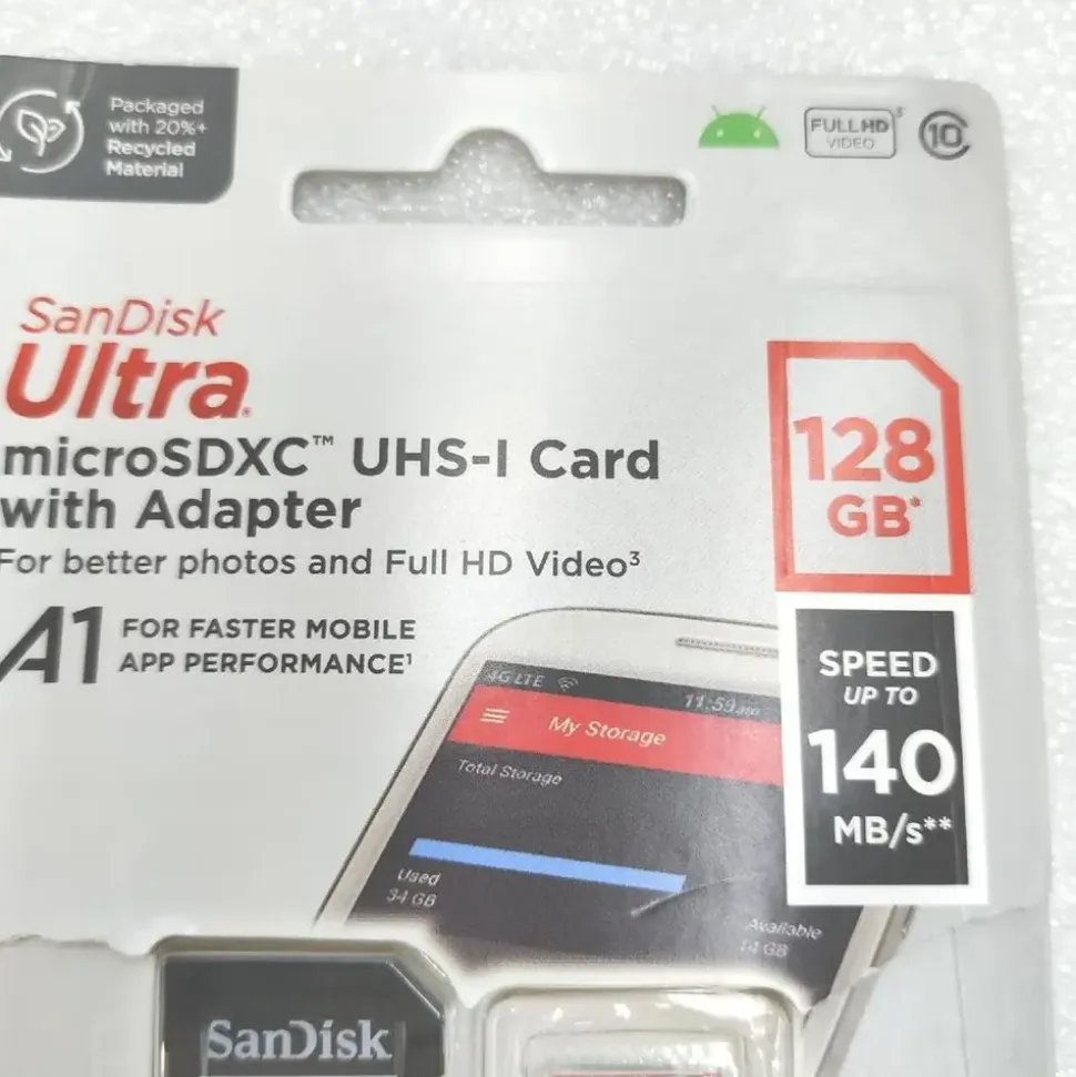 SanDisk Ultra microSD UHS-I U1 A1 140 MB/s + SD Adapter 128 GB