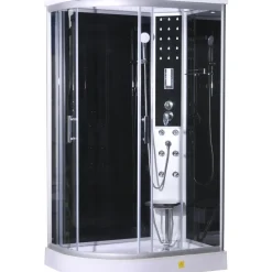 SANOTECHNIK VARIO Komplettdusche rechts 80 x 215 cm silber Sicherheitsglas