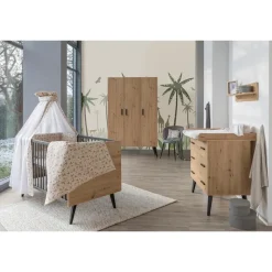 Schardt Baby-/Kinderzimmer-Set Morris Oak 3-teilig Artisan/Anthrazit