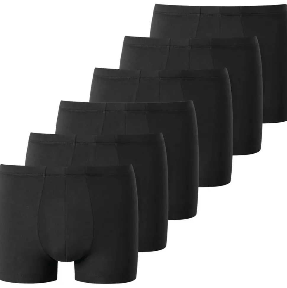 SCHIESSER Boxershorts unifarben schwarz XL 6er Pack
