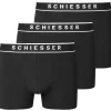 SCHIESSER Boxershorts unifarben schwarz/weiß XL 3er Pack