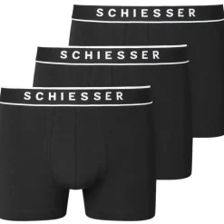 SCHIESSER Boxershorts unifarben schwarz/weiß XL 3er Pack