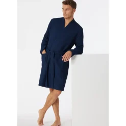 SCHIESSER Essentials Bademantel Blau S