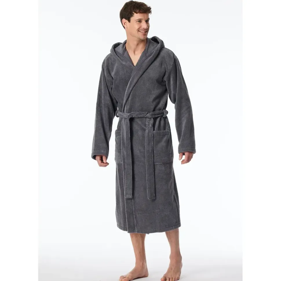 SCHIESSER Essentials Bademantel Grau L