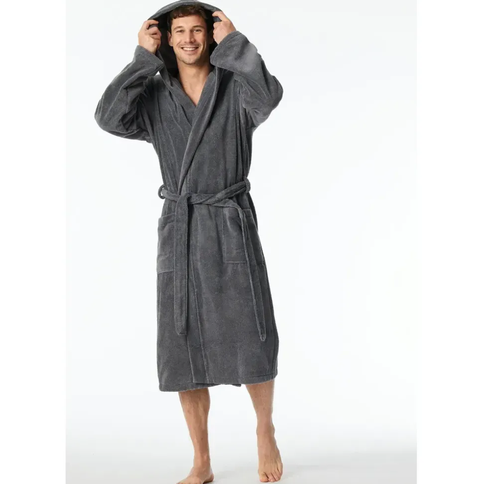 SCHIESSER Essentials Bademantel Grau L