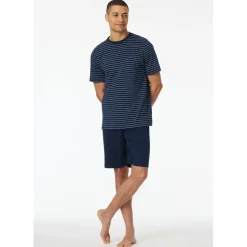 SCHIESSER Schlafanzug Casual Essentials Dunkelblau 56