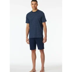 SCHIESSER Schlafanzug Casual Essentials Dunkelblau 56