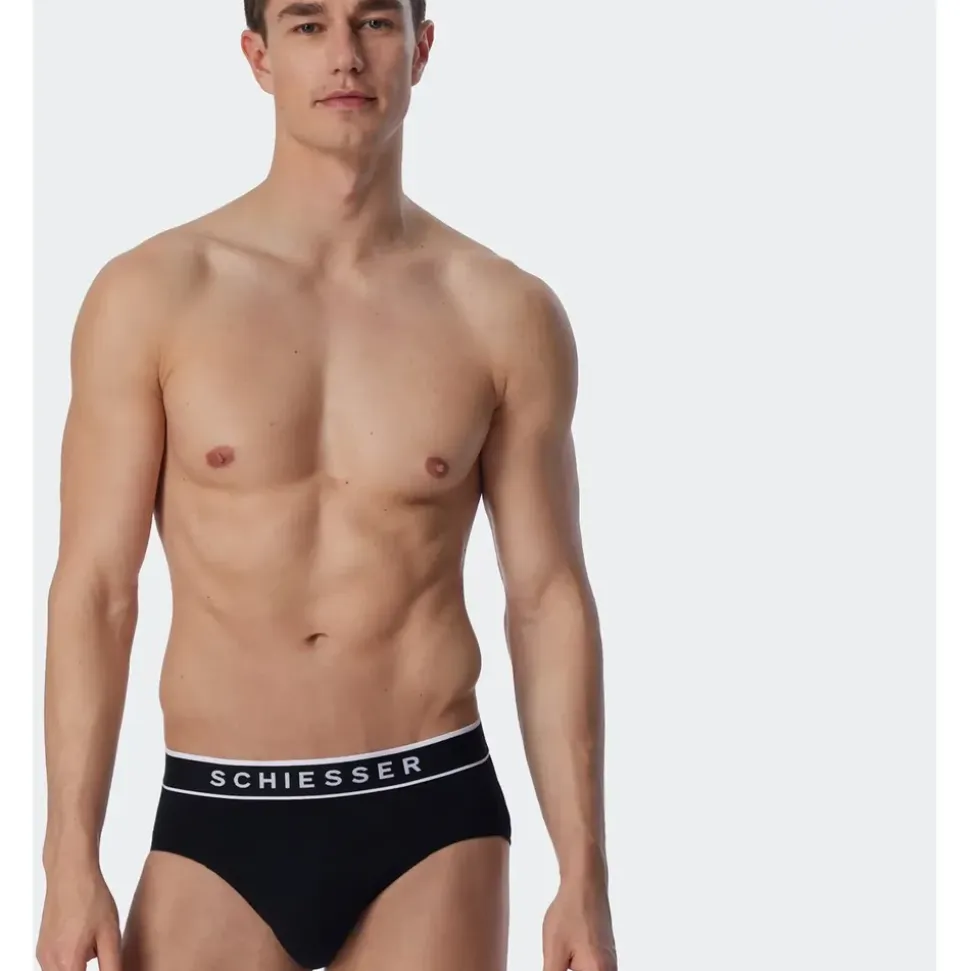 SCHIESSER Slip schwarz/weiß L 5er Pack
