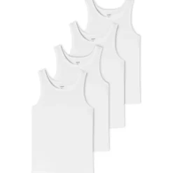 SCHIESSER UNCOVER BY SCHIESSER Unterhemd 4er Pack in Weiß | Gr.: 3XL