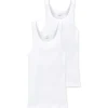SCHIESSER Unterhemd 2er Pack - ärmellos, Cotton Essentials, Doppelripp, für Herren