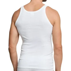 SCHIESSER Unterhemd 2er Pack - ärmellos, Cotton Essentials, Doppelripp, für Herren