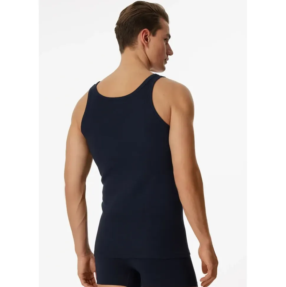 SCHIESSER Unterhemd SCHIESSER ESSENTIALS Herren, Gr. 52/54 - dunkelblau