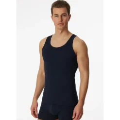 SCHIESSER Unterhemd SCHIESSER ESSENTIALS Herren, Gr. 52/54 - dunkelblau