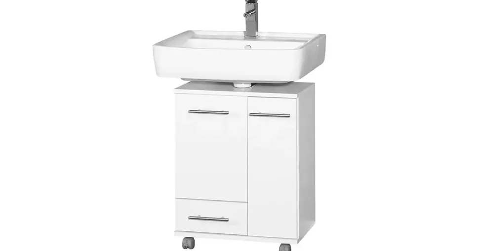 Schildmeyer Waschbeckenunterschrank 50 x 63,5 x 32,5 cm Weiß