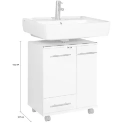 Schildmeyer Waschbeckenunterschrank 50 x 63,5 x 32,5 cm Weiß