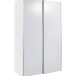 SchlafKONTOR Schwebetürenschrank 125 x 195,5 x 38 cm Weiß