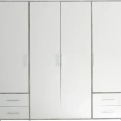 SchlafKONTOR Valencia 206 x 195 x 60 cm beton hell/weiß/betonoptik