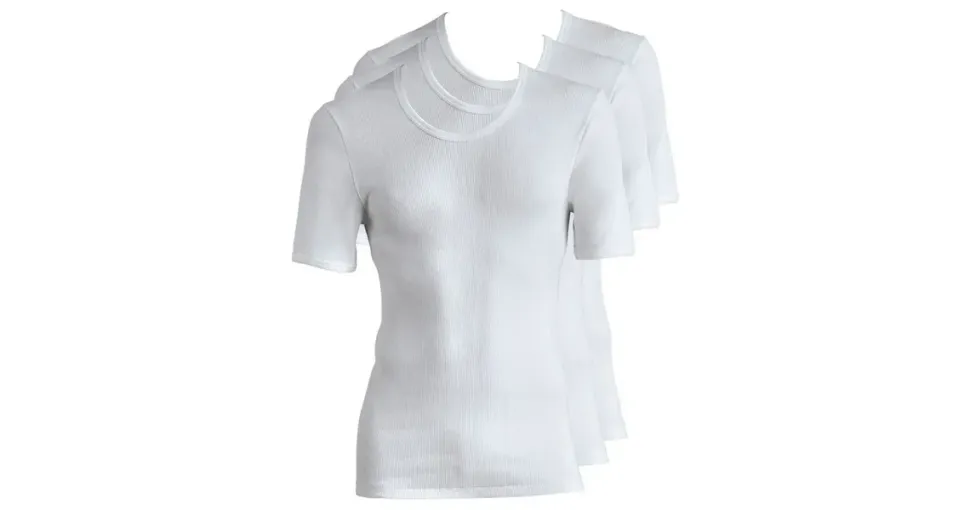 SCHÖLLER Merkur Doppelripp Jacke 1/2 Arm 3er Pack - 8 (XXL) | Weiss (SC-0060)