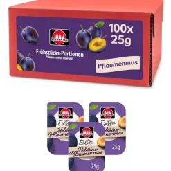 Schwartau Extra Pflaumenmus, vegan, Portionspackungen, je 25 g,