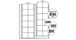 Schwäbische Albumfabrik Ergänzungsblätter für alle Premium-Münzalben für Münzen bis Durchmesser 34 mm, 2er Pack